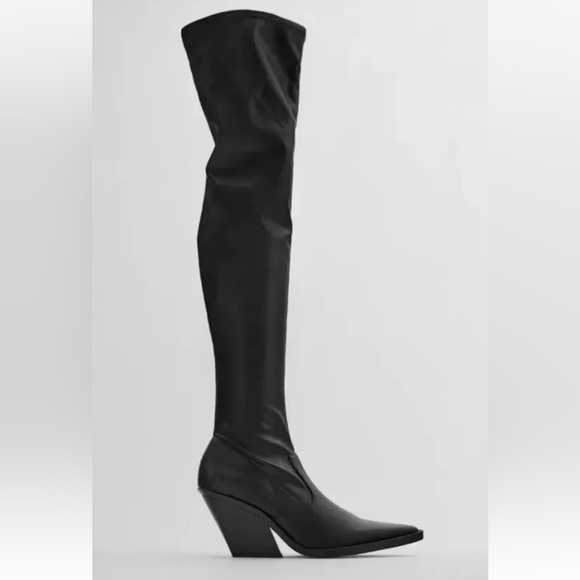 ZARA OVER THE KNEE STORE COWBOY BOOTS SIZE 39 - Picture 2 of 8